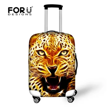 

FORUDESIGNS Fashion Travel Luggage Protective Cover Cool 3D Lion Tiger Elastic Men Suitcase Covers For 18-30 Inch Trolley Cases