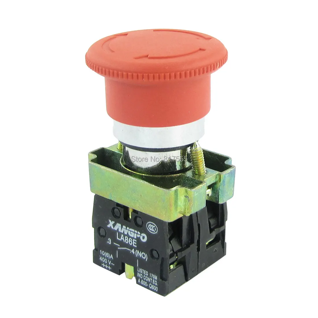 

Red Mushroom Head 4-Terminal 1NC+1NO Emergency Push Botton Switch AC 400V 10A