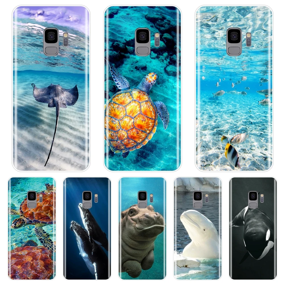 

Case For Samsung Galaxy S5 S6 S7 Edge S8 S9 Plus Silicone Soft Turtle Fish Back Cover For Samsung Galaxy Note 4 5 8 9 Phone Case