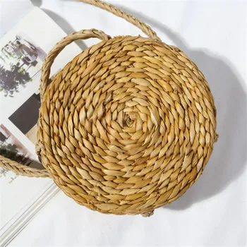 

Round Drum Straw Shoulder Bag Fashion Rattan Female Handbag INS Retro 2018 Summer Crosbody Beach Bag Crossbody Bags For Women