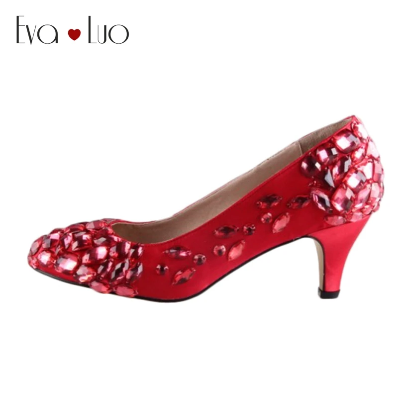 low heel red shoes