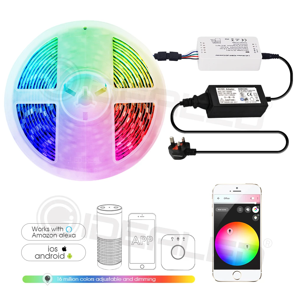 

Smart RGBW Strip Light set Zigbee Strip Controller Home Smart Phone APP Light Link by Amazon Echo Alexa Voice Control zll tape