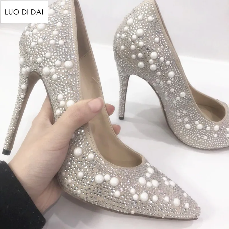 Femmes Boucles Toe Cm Diamant As Talon Arrivée 12 Perles Robe Soirée Pompes Nouvelle Haute Pic 2018 Mince Point Glitter De Talons Chaussures zEqUnwxYXp