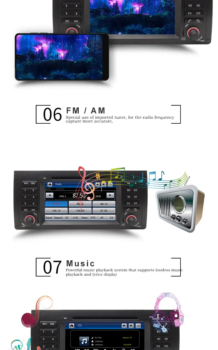 Top TOPBSNA 7 inch Car DVD Player For BMW E53 X5 M5 E39 E38 GPS Navigation Multimedia Stereo 1 Din Car Radio Headunit automotive USB 4