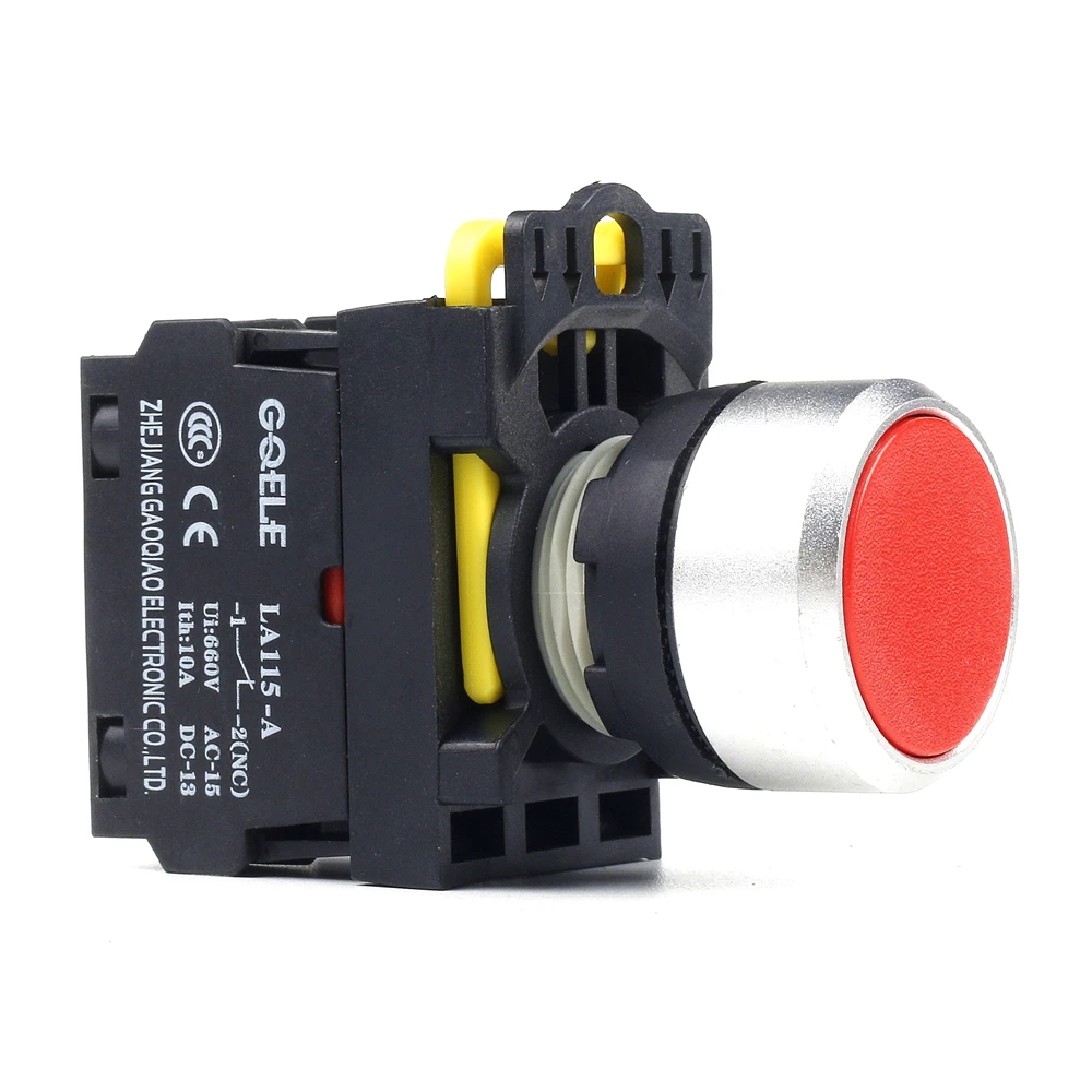 

5 PCS Push button switch Flush button Latching OR Momentary IP65 LA115-A2-11-R