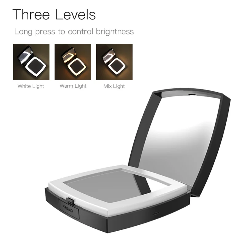 

USB Led Foldable Cosmetic Mirror 10x Multiplying Mirror High Definition Clarity Led Makeup Mirror
