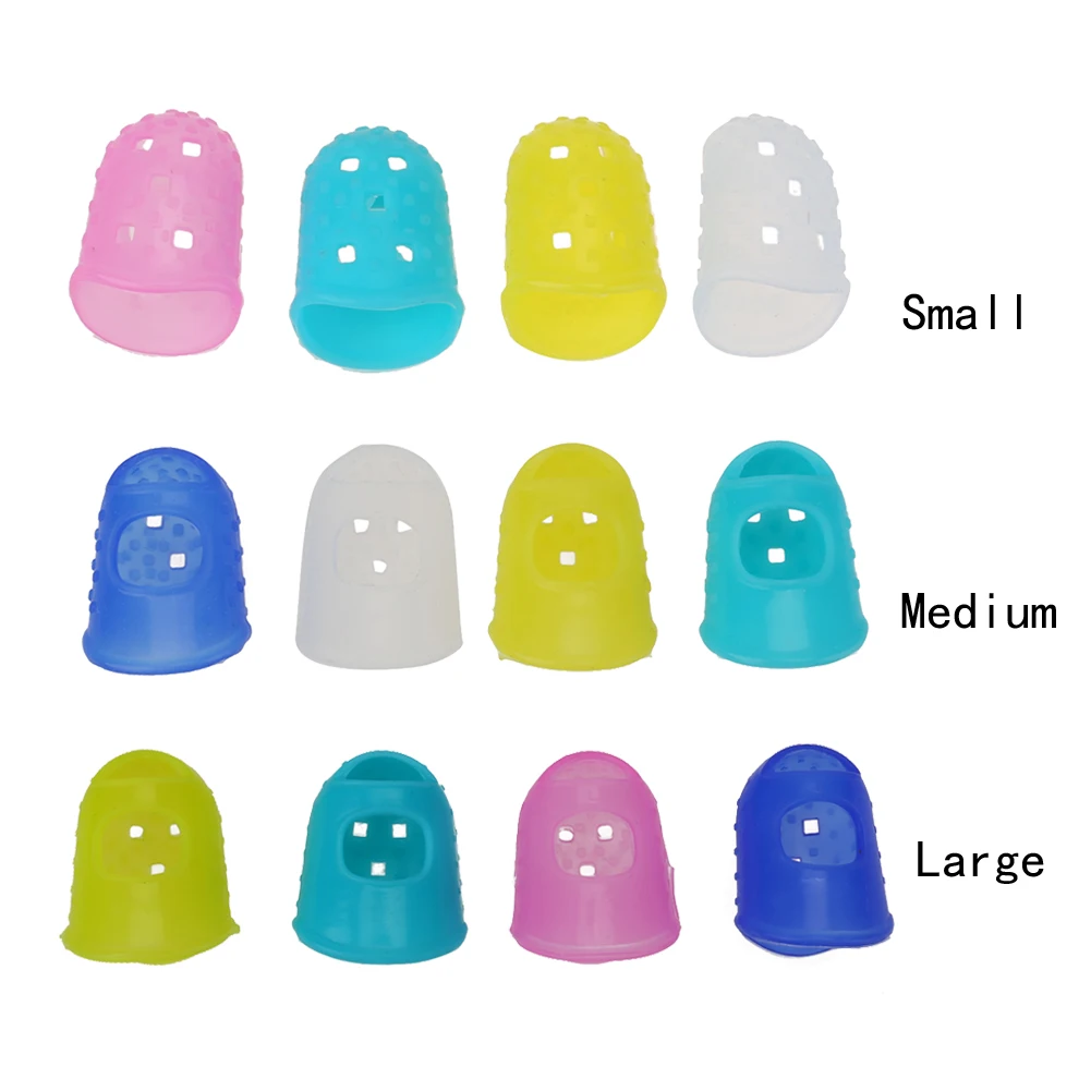 4Pcs Set Guitar Fingerstalls Silicone Left Hand Fingertip Protector