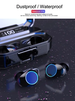 

5.0V 1A Wireless Earbuds 5.0 Bluetooth Earphones IPX6 Waterproof Earphone with 3000mAh Charging Box for Mobile Phone Electricit