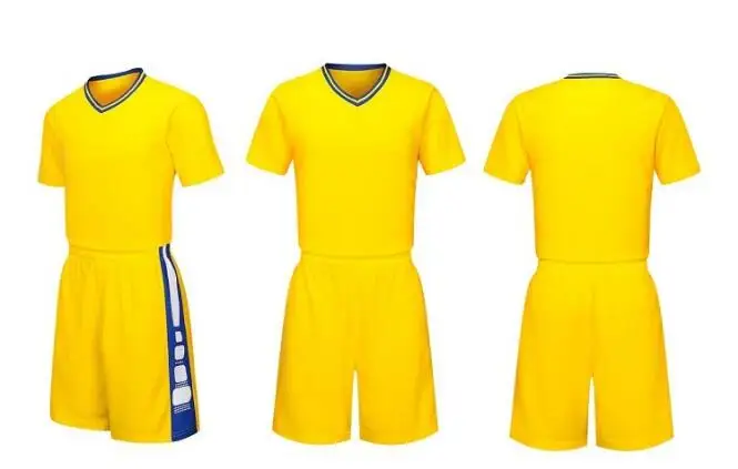 Мужская/Детская баскетбольная форма с коротким рукавом костюм, форма баскетбольной команды на заказ, Детская баскетбольная Джерси, дышащая, быстросохнущая - Цвет: Цвет: желтый