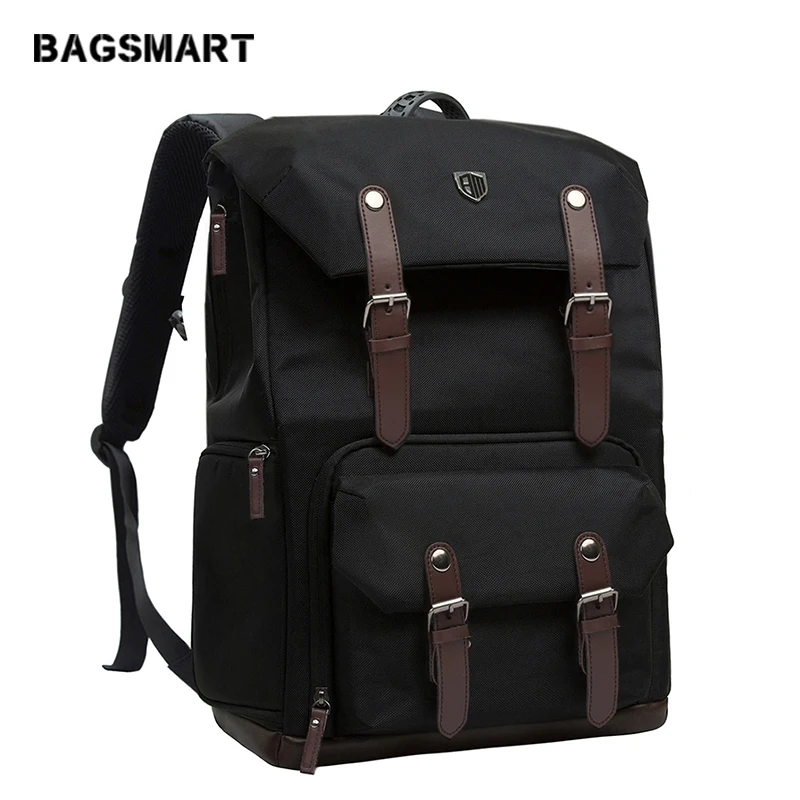 BAGSMART холщовая и кожаная Ретро сумка для камеры NATIONAL GEOGRAPHIC NG5070 рюкзак Черный