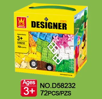 Wange 58232 большой размер 72 шт. кирпичи набор Город DIY творческая развивающая игрушка
