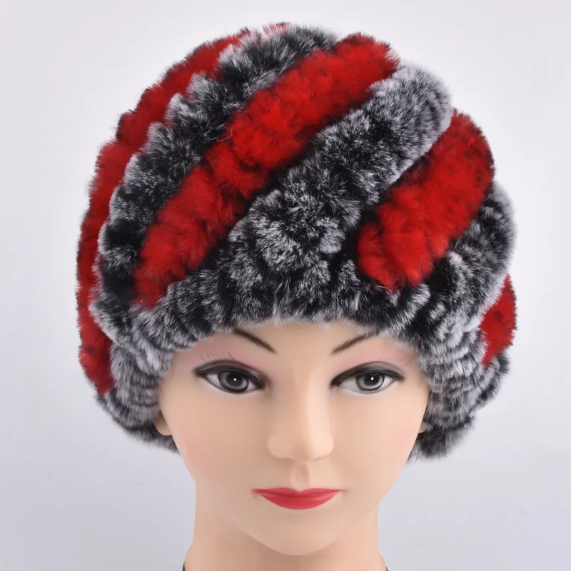 

Women Winter Fur Hats Warm Natural Rex Rabbit Fur Beanie Wholesale Retail Winter Rabbit Fur Hats For Women