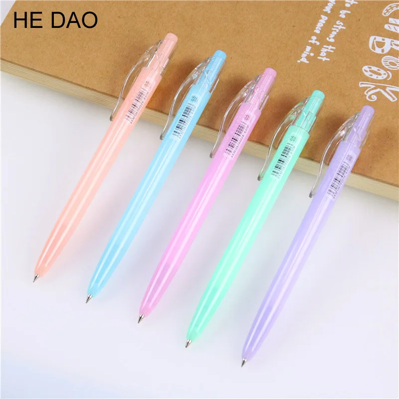 

5PCS Jelly Color Kawaii Ballpoint Pen Plastic Press the Ballpoint Pen School Supplies Stationery Papelaria B-573F