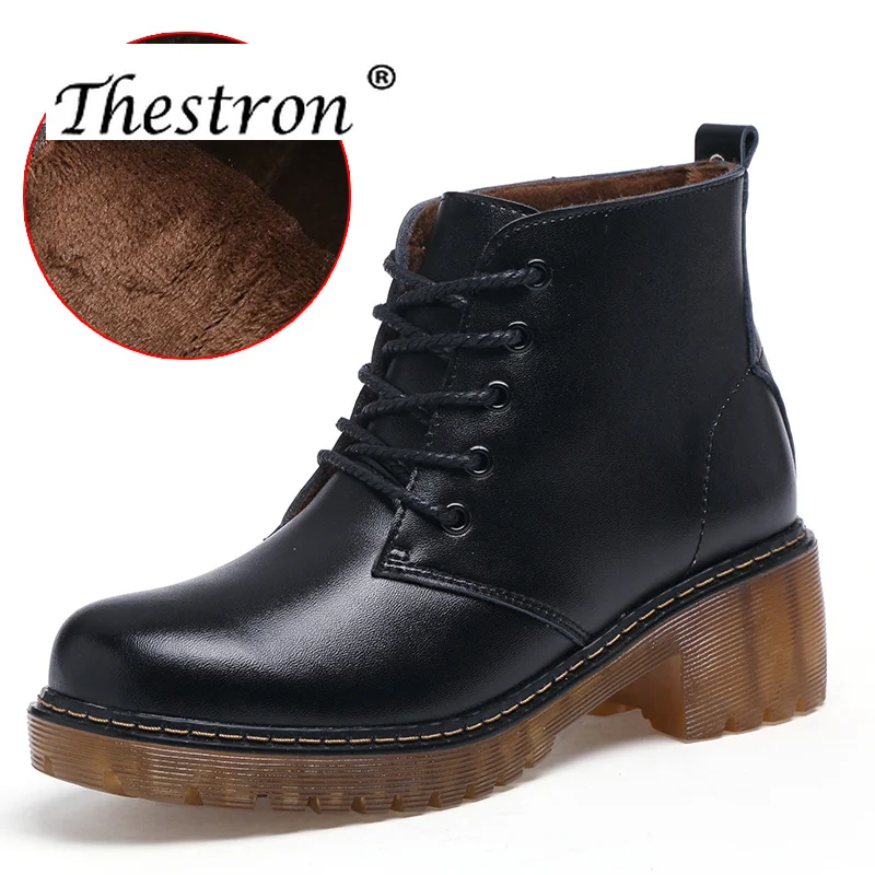 

Women Short Boots Black Red Female Winter Fur Shoes Lace Up Platform Boots Rubber Bottom Suede Ankle Boots for Ladies