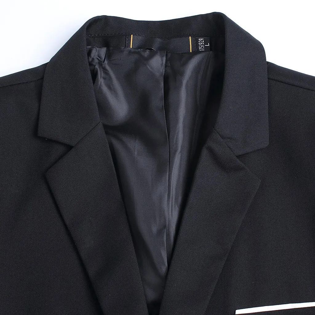 Мужской Блейзер masculino sobretudo мужские пиджаки модный однокнопочный костюм для самостоятельного выращивания чистого цвета полиэстеровое пальто Z4