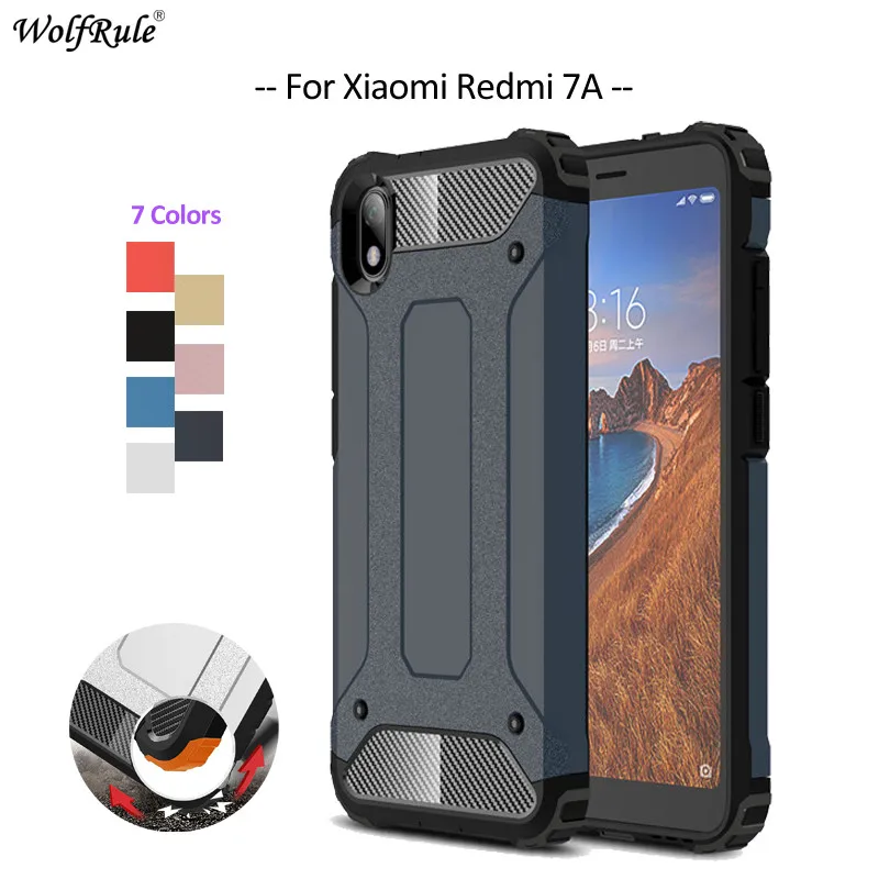 

For Cover Xiaomi Redmi 7A Case TPU & PC Armor Bumper Protective Hard Back Phone Case For Xiaomi Redmi 7A Cover 5.45''