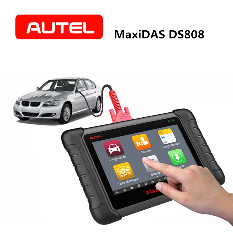 AUTEL MaxiDAS DS808 OBD2 Car Diagnostic Tool Scanner Key Programming ECU coding vehicle Auto ABS SRS Code Reader PK DS708 MS906