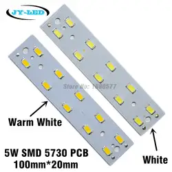 Светодио дный 10 шт./лот 5 Вт LED PCB SMD 5730 белый/теплый белый прямоугольник алюминий пластины источник света для кристалл лампы освещение