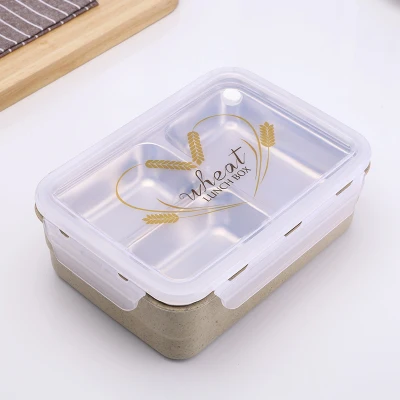 Японский стиль Ланч-бокс Bento box с отделениями из нержавеющей стали пластиковый контейнер для еды ланчбокс для еды - Цвет: Beige