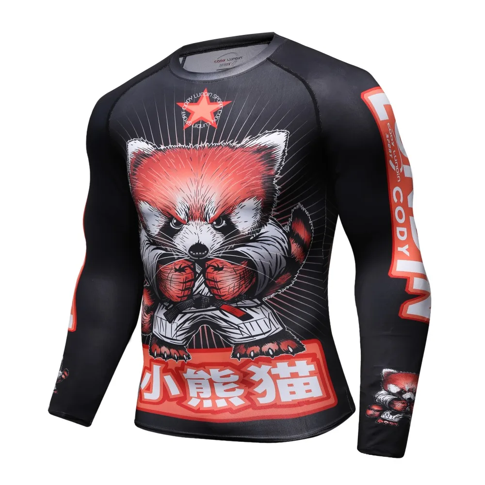 Мужская компрессионная рубашка Rashguard с длинным рукавом и 3D принтом Jiu Jitsu футболки