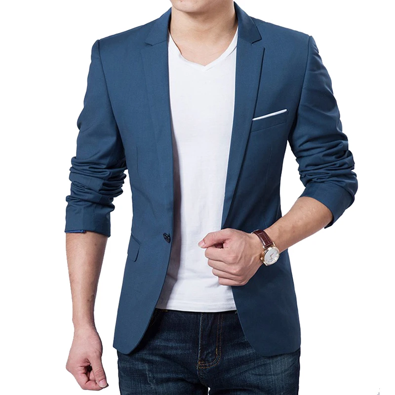 2015 New Arrival Denim Blazer Men Jaqueta Masculina Terno Musculino