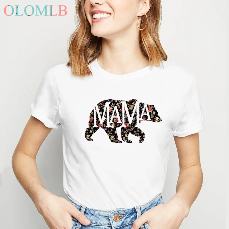 Mama bear t shirt for women Summer O-Neck Mom T-Shirt Mom Life Shirt Gift for Mom Casual Female Tee Ladies Tops Fashion t shirts - Цвет: s6255