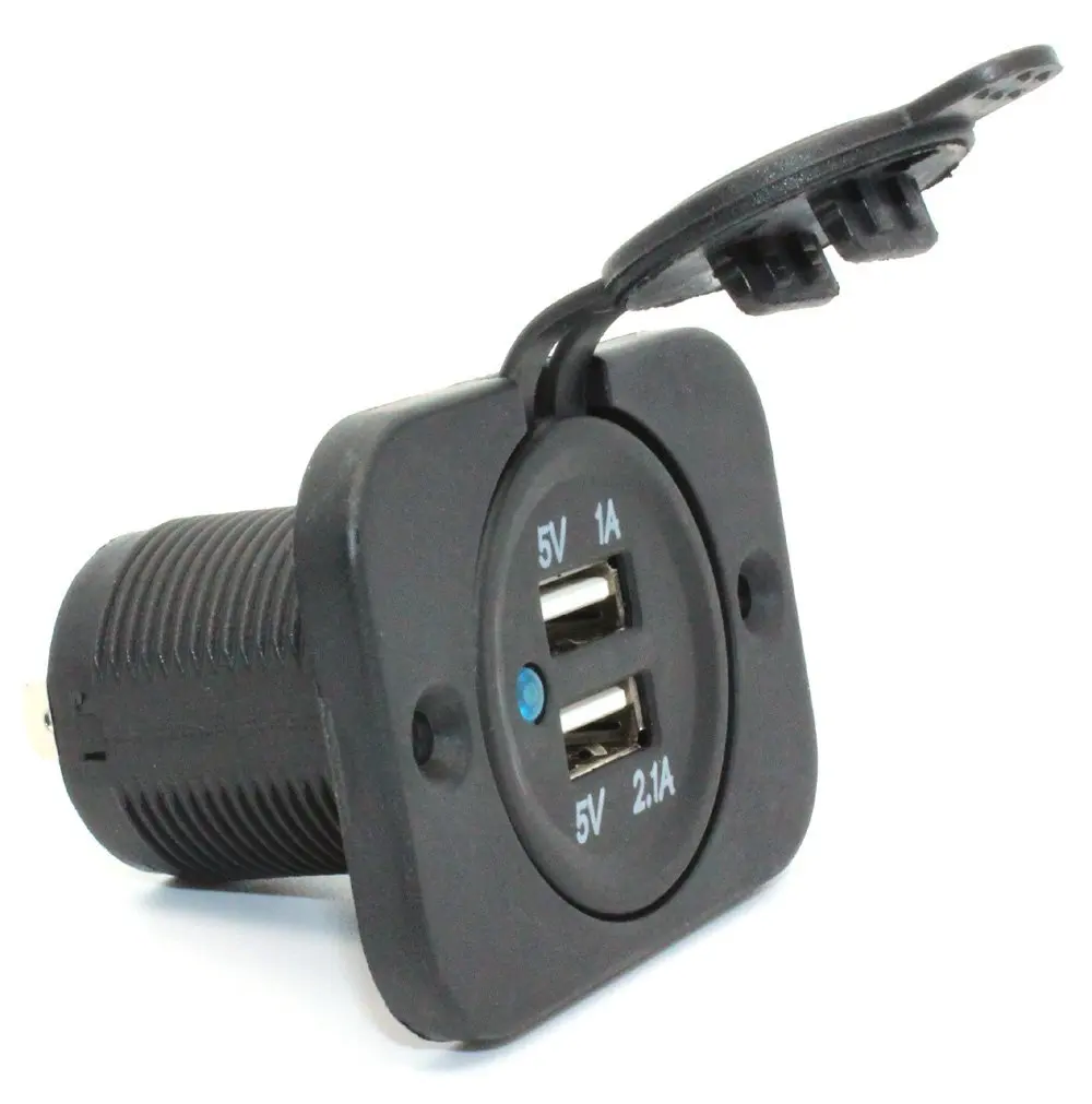 3.1A Waterproof Dual USB Port Charger Socket Outlet 12V LED for