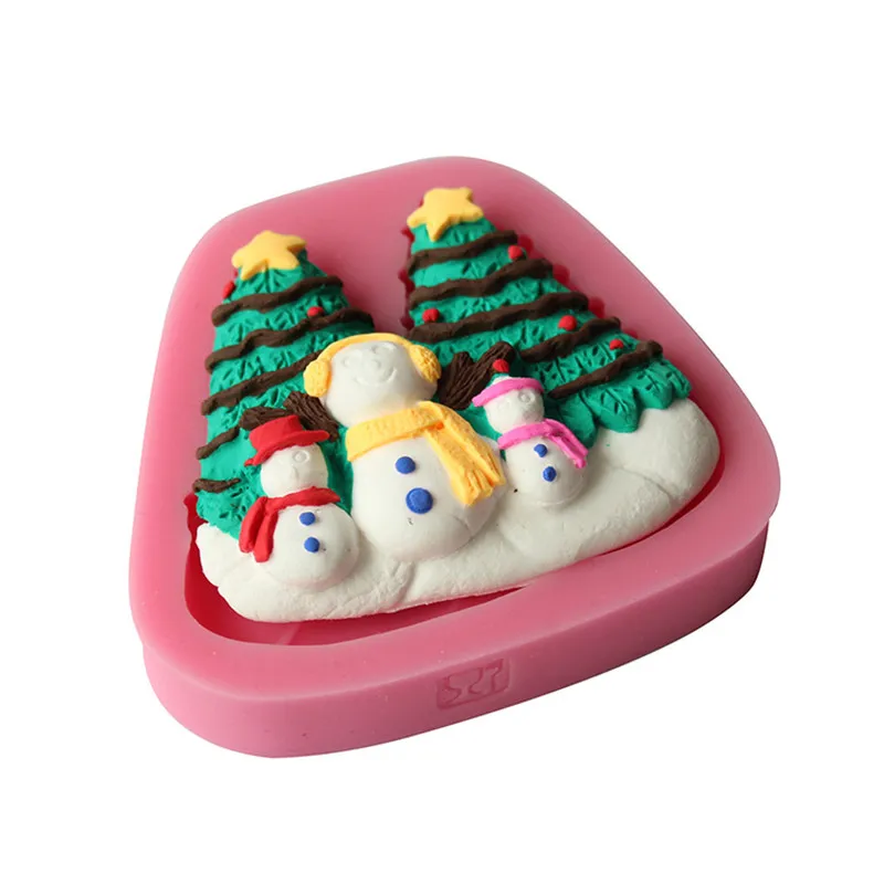 

Christmas Tree Snowman DIY Baking Decorating Tool Silicone Embossed Molds Chocolate Cake Mold Fondant Mould Cookies