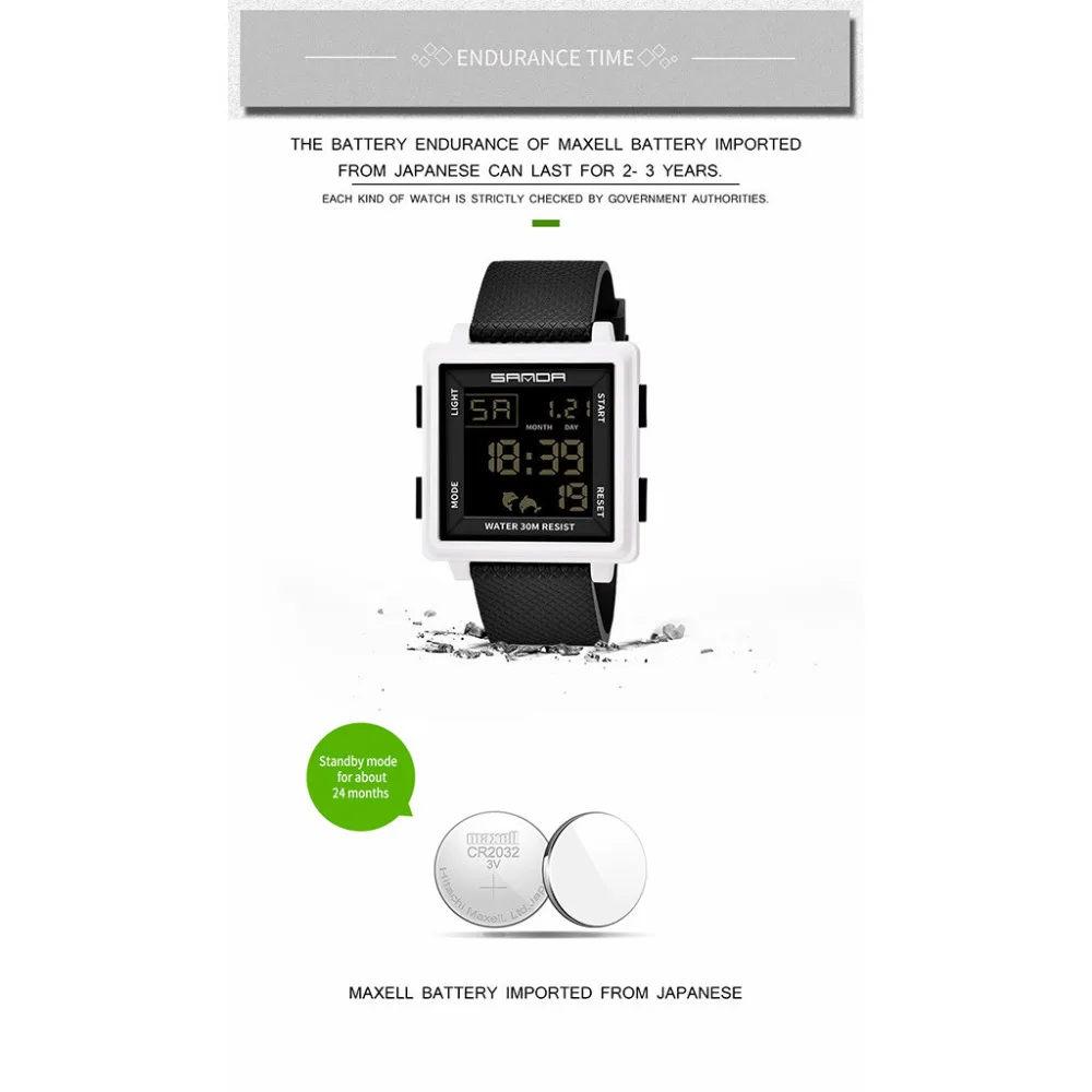 Мужские стильные часы Reloj relogio Saat цифровые часы лучший бренд роскошные квадратные relogio masculino спортивные противоударные часы хронограф# A