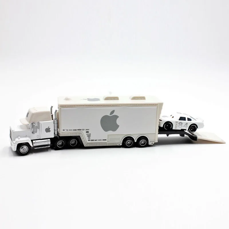 Disney Pixar машина 2 шт./партия Apple mack truck+ No 84 маленький автомобиль 1:55 литая под давлением металлическая легированная Модель Фигурки игрушки подарки для детей