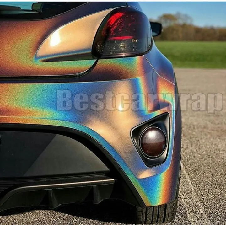 SILVER psychedelic gloss metallic car wrapping film with air bubble free (8)