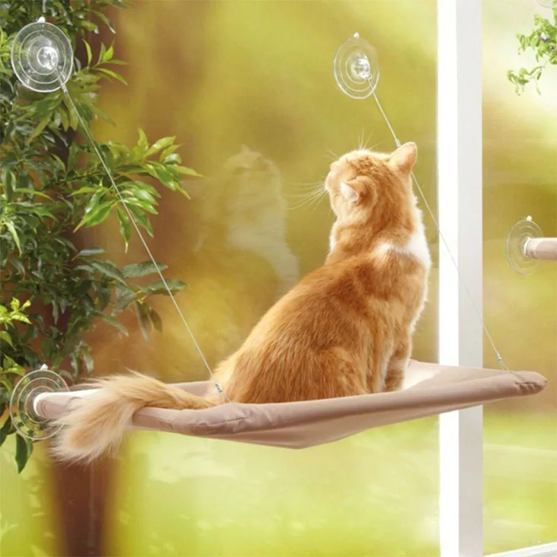 

OWDBOB Pet Cat Hammock Suction Window Mounted Pet Hanging Beds Sofa Mat Bearing 20kg Cat Sunny Seat Cushion Comfortable Pet Bed