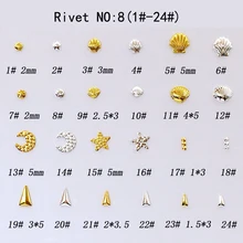 ФОТО 100pcs/1lot rose gold nail art supplies 3d nail art diy rivets five-star shell modeli nail accessories /deco/charms for manicure