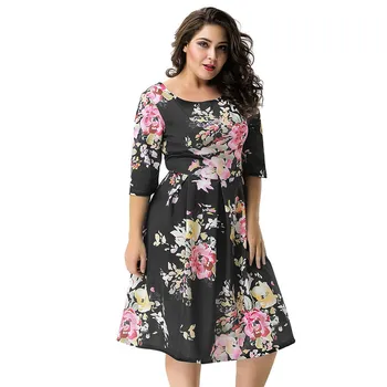 

New Plus Size Women Nightclub Sexy Elbow Sleeve Backless Printing Dress Sexy Banquet Costumes Fashion 2 Colours R80508
