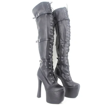 

Over The Knee Women Boots Fashion Unised High Heels Round Toe Bottines Femmes Bottine Plateforme Bottes Femmes 2016 Hiver