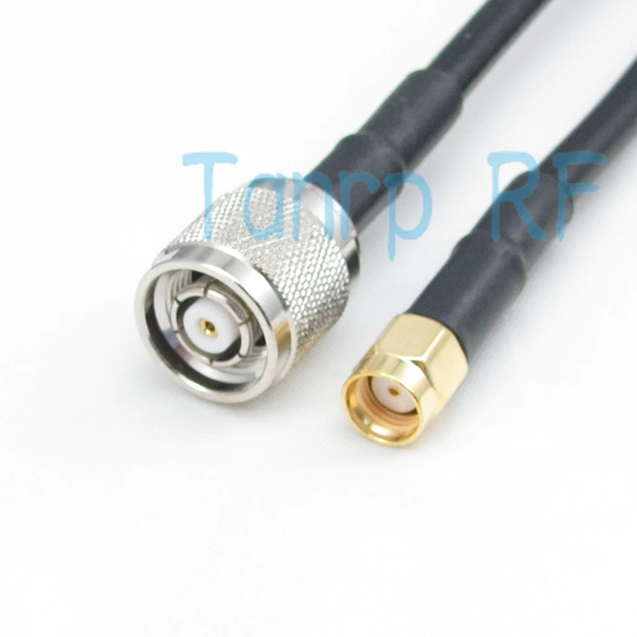 

Free Shipping! 50cm Pigtail coaxial jumper cable 20INCH RG58 extension cable RP TNC male plug to RP SMA male plug RF connector