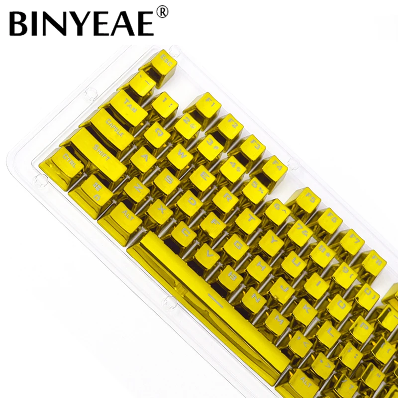 

104-Key OEM Height E-Element Plating Key Cap Personality Cool Mechanical Keyboard Keycaps For Cherry Switch