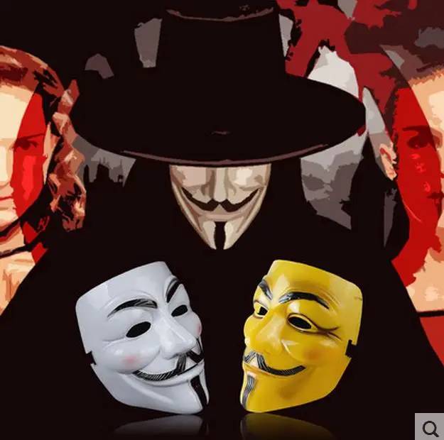 

Halloween full facemale V for vendetta mask horror ghost dance persona