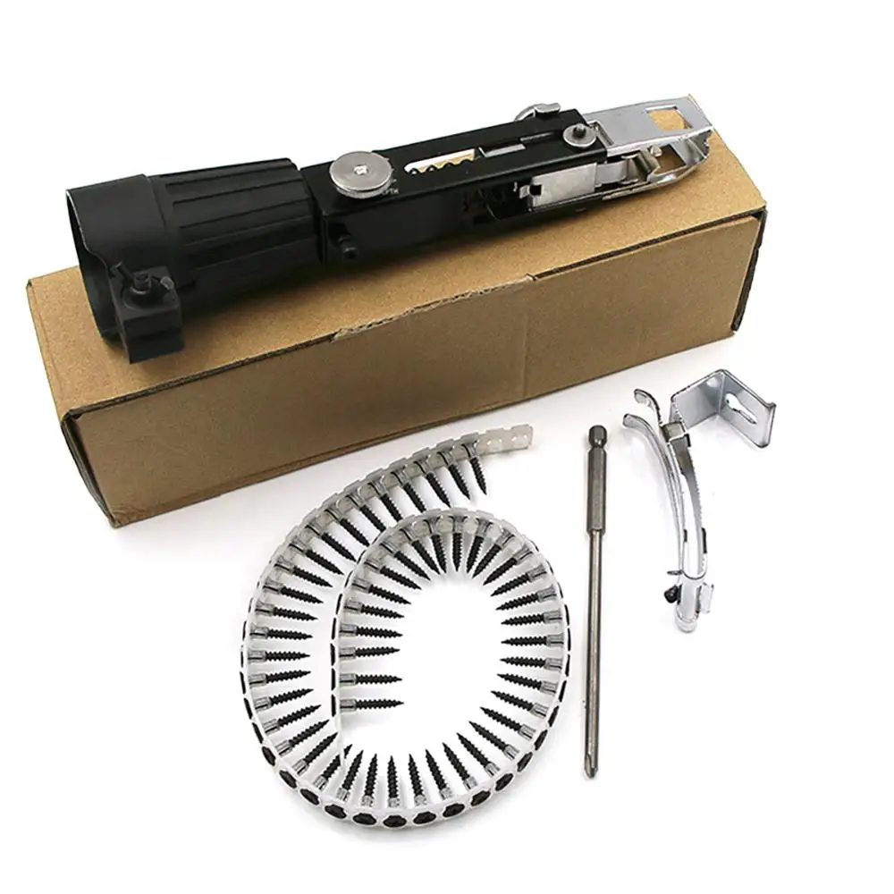 Electric Automatic Chain Belt Nail Screw Gun Screwd Chain nail gun adapter automatic screw spike electric drill woodworking tool