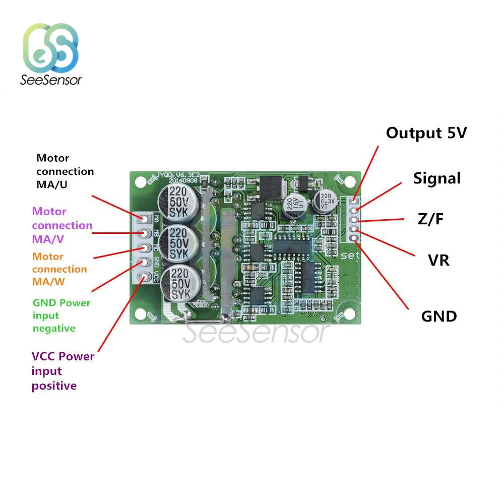 Generic 12v 36v 500w Pwm Brushless Motor Controller Hall Motor Jumia