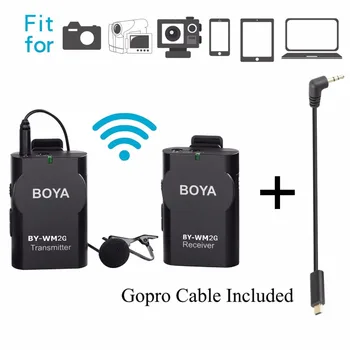 

BOYA BY-WM2G Lavalier Wireless Microphone with GoPro Cable Convertor for Podcast GoPro IOS Smartphone iPad Tablet DSLR Camera