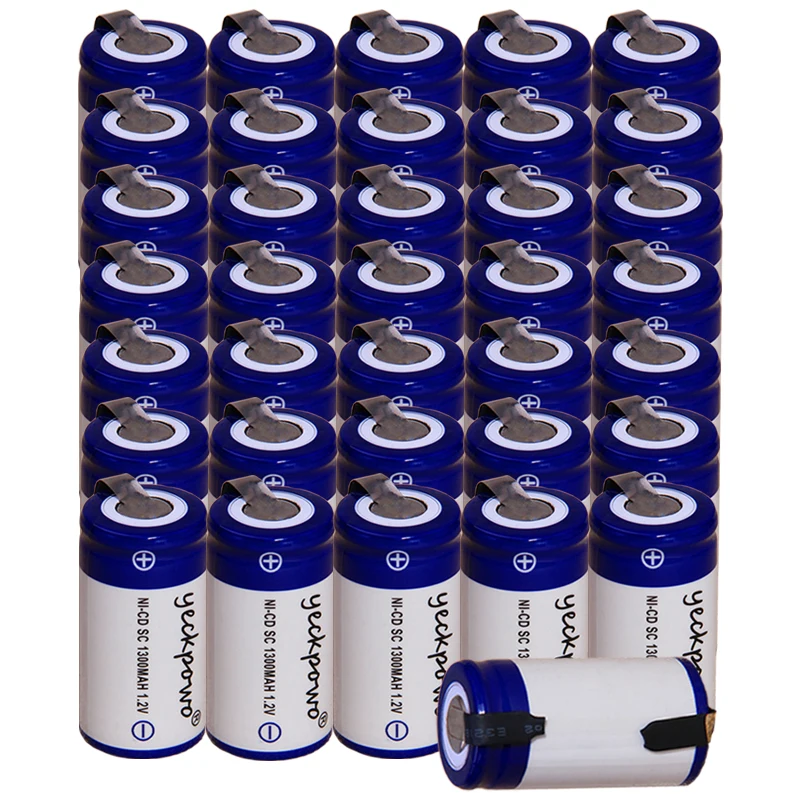 

yeckpowo 36 pieces SC battery 1,2v batteries nicd rechargeable for power tools 1300mAh for drill screwdriver real capacity