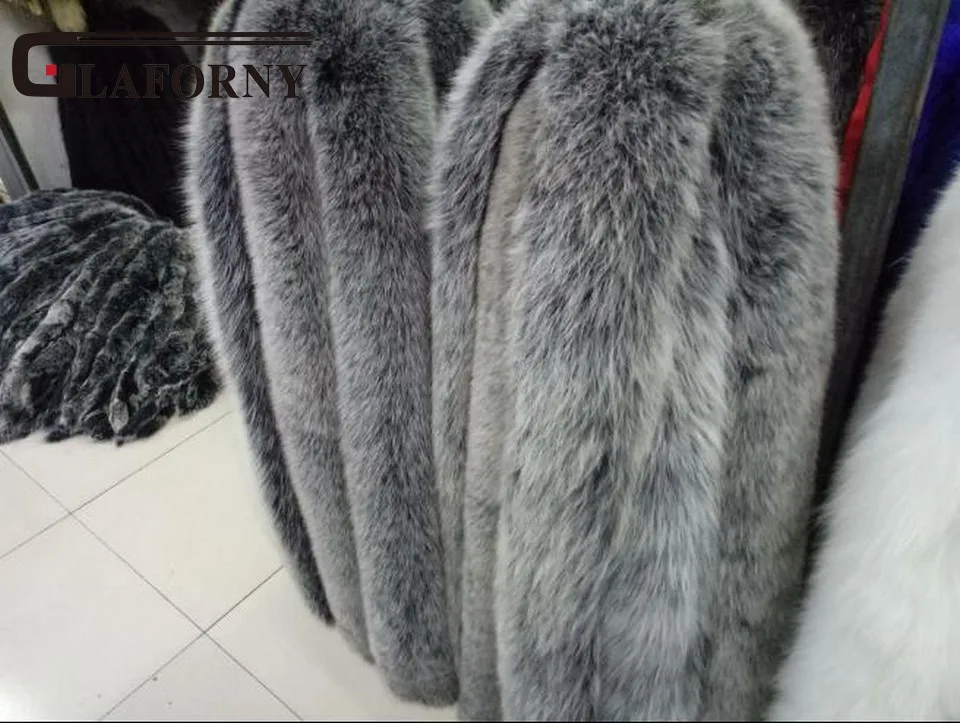 FXFURS/Новинка; Лидер продаж; женские модные зимние куртки из натурального Лисьего меха в полоску с меховым капюшоном; 70 см; Длинная полоска из лисьего меха