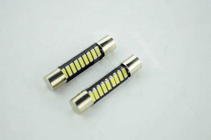 2pcs 29mm T6 31mm 9 SMD 4014 LED Lamp Bulb For Car Interior Sun Visor Vanity Mirror Fuse Light Pure White DC12V car-styling