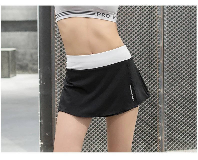 1 (6)Layer Womens Running Sports 2 In 1 Shorts Loose Cotton Side Split Elastic Waist Women Shorts Double Deck Running Tights Short