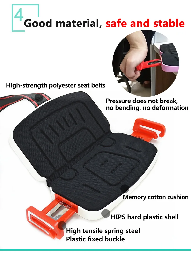 Mifold Foldable Child Safety Seat Baby Infant Car Seat Safety Five-point Safety Harness Kids Travel Car Safety Seat Liner 6M~12Y