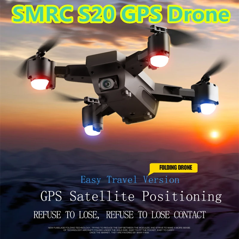 

SMRC S20 GPS Foldable Selfie Drone FPV Quadcopter with 1080p WiFi Camera Drone GPS Follow Me Positioning vs H117S F11 X9 CG033