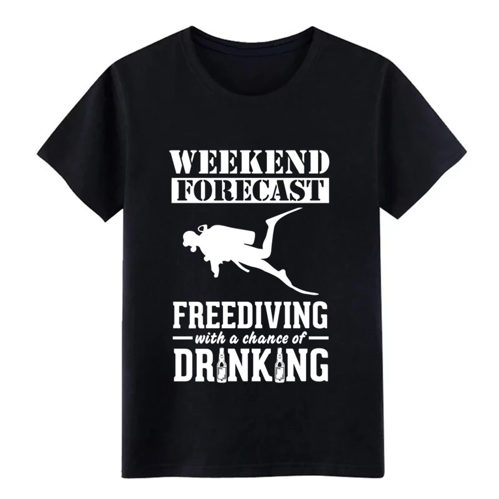 Мужская футболка Freediving Weekend Forecast &amp Drinking с рисунком круглым вырезом модная