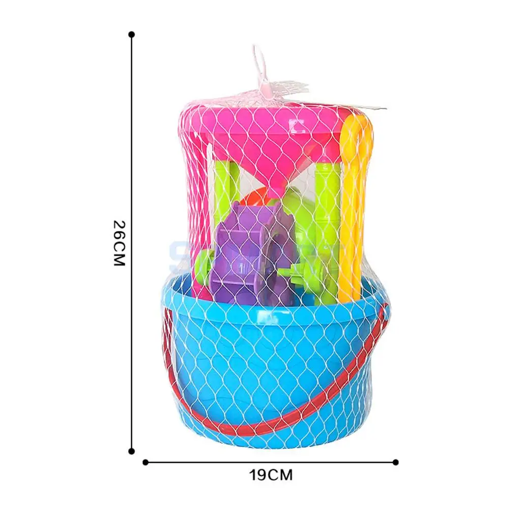 7 Pieces Kids Beach Sand Toys Set Sandbox Toys with Sand Wheel Rake & More