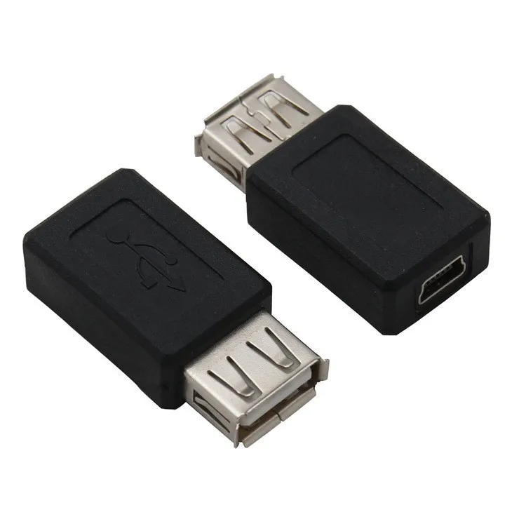 50 шт./лот USB 2,0 Тип Женский к mini usb 5pin переходник с внутренней резьбой A to Mini B